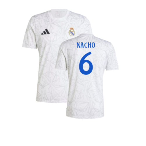 2024-2025 Real Madrid Pre-Match Shirt (White) (Nacho 6)