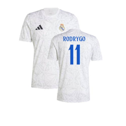 2024-2025 Real Madrid Pre-Match Shirt (White) (Rodrygo 11)