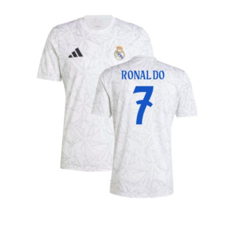 2024-2025 Real Madrid Pre-Match Shirt (White) (Ronaldo 7)