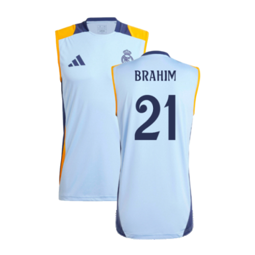 2024-2025 Real Madrid Sleeveless Jersey (Glow Blue) (Brahim 21)