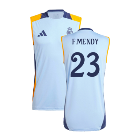 2024-2025 Real Madrid Sleeveless Jersey (Glow Blue) (F.Mendy 23)