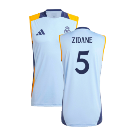 2024-2025 Real Madrid Sleeveless Jersey (Glow Blue) (Zidane 5)