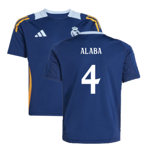 2024-2025 Real Madrid Training Jersey (Navy) - Kids (Alaba 4)