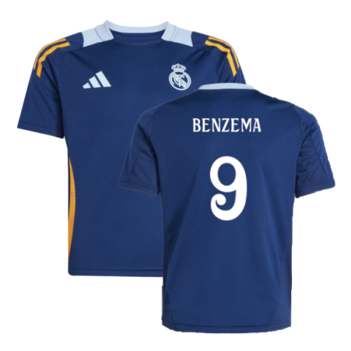 2024-2025 Real Madrid Training Jersey (Navy) - Kids (Benzema 9)