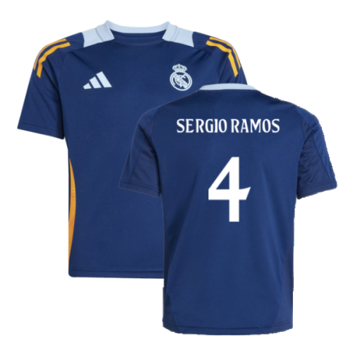 2024-2025 Real Madrid Training Jersey (Navy) - Kids (Sergio Ramos 4)