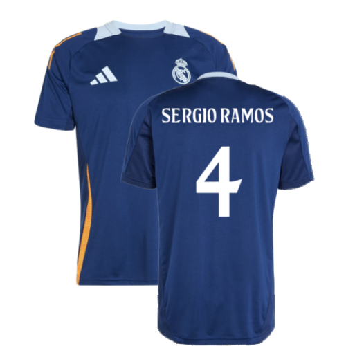 2024-2025 Real Madrid Training Jersey (Navy) (Sergio Ramos 4)