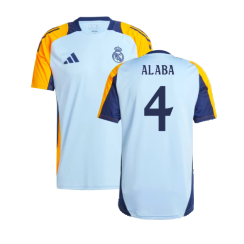 2024-2025 Real Madrid Training Shirt (Glow Blue) (Alaba 4)