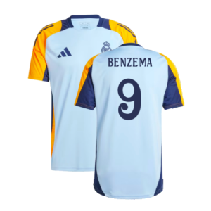 2024-2025 Real Madrid Training Shirt (Glow Blue) (Benzema 9)