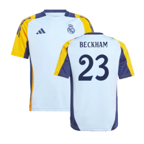 2024-2025 Real Madrid Training Shirt (Glow Blue) - Kids (Beckham 23)