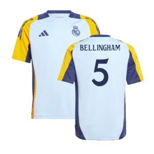 2024-2025 Real Madrid Training Shirt (Glow Blue) - Kids (Bellingham 5)