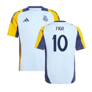 2024-2025 Real Madrid Training Shirt (Glow Blue) - Kids (Figo 10)