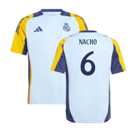 2024-2025 Real Madrid Training Shirt (Glow Blue) - Kids (Nacho 6)