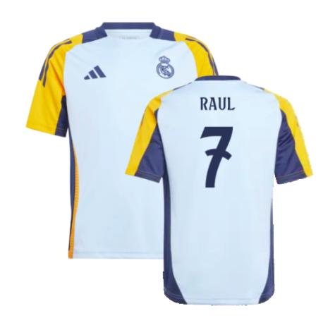 2024-2025 Real Madrid Training Shirt (Glow Blue) - Kids (Raul 7)