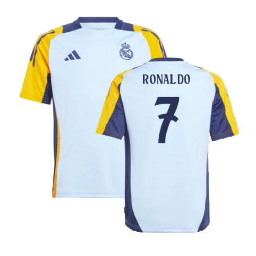 2024-2025 Real Madrid Training Shirt (Glow Blue) - Kids (Ronaldo 7)