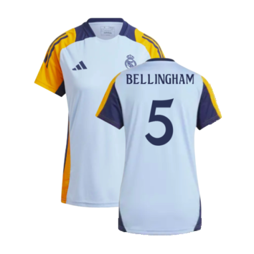 2024-2025 Real Madrid Training Shirt (Glow Blue) - Womens (Bellingham 5)