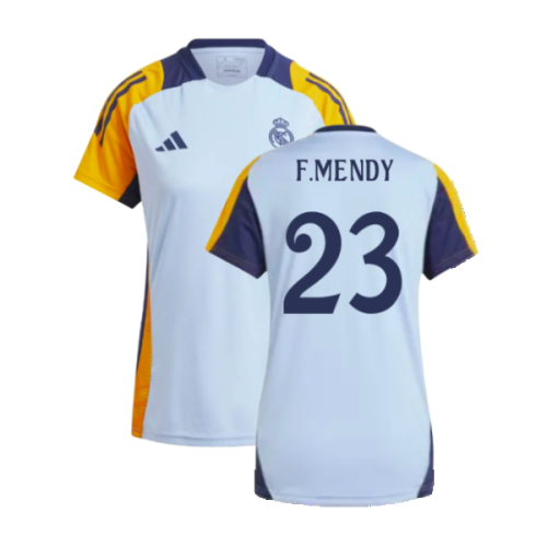 2024-2025 Real Madrid Training Shirt (Glow Blue) - Womens (F.Mendy 23)