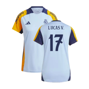 2024-2025 Real Madrid Training Shirt (Glow Blue) - Womens (Lucas V. 17)