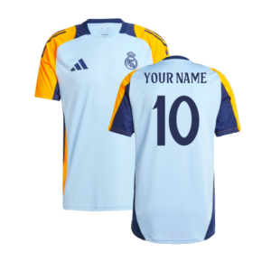 2024-2025 Real Madrid Training Shirt (Glow Blue) (Your Name)