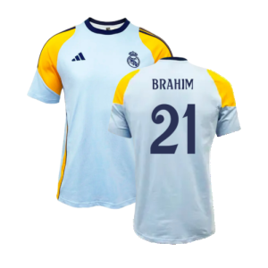 2024-2025 Real Madrid Training Tee (Glow Blue) (Brahim 21)