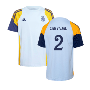 2024-2025 Real Madrid Training Tee (Glow Blue) - Kids (Carvajal 2)