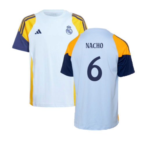 2024-2025 Real Madrid Training Tee (Glow Blue) - Kids (Nacho 6)