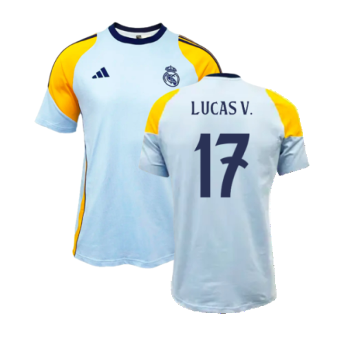 2024-2025 Real Madrid Training Tee (Glow Blue) (Lucas V. 17)