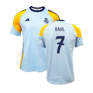 2024-2025 Real Madrid Training Tee (Glow Blue) (Raul 7)