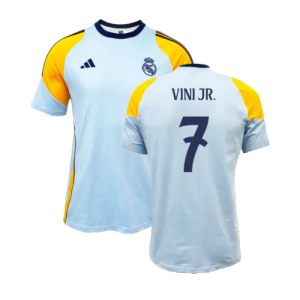 2024-2025 Real Madrid Training Tee (Glow Blue) (Vini Jr. 7)