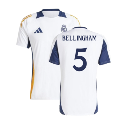 2024-2025 Real Madrid Training Tee (White) (Bellingham 5)