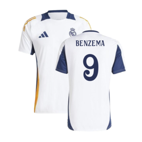 2024-2025 Real Madrid Training Tee (White) (Benzema 9)