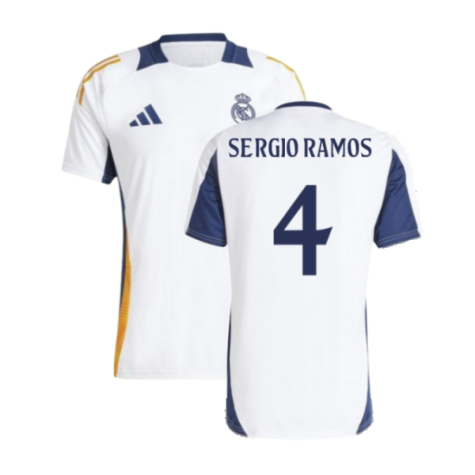 2024-2025 Real Madrid Training Tee (White) (Sergio Ramos 4)