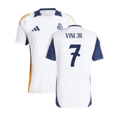 2024-2025 Real Madrid Training Tee (White) (Vini Jr. 7)