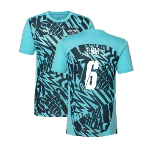 2024-2025 Red Bull Leipzig Pre-Match SS Shirt (Aqua) (Elmas 6)