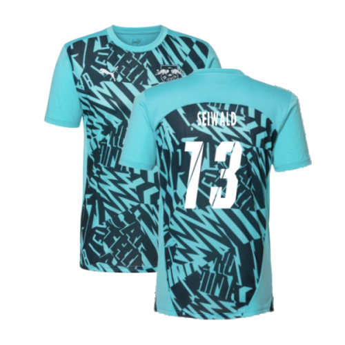 2024-2025 Red Bull Leipzig Pre-Match SS Shirt (Aqua) (Seiwald 13)