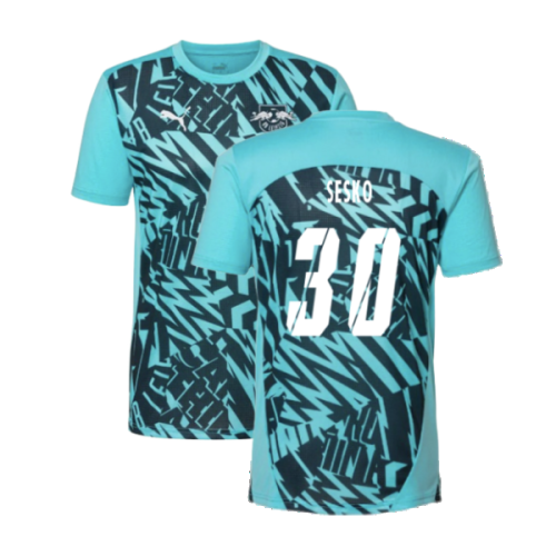 2024-2025 Red Bull Leipzig Pre-Match SS Shirt (Aqua) (Sesko 30)