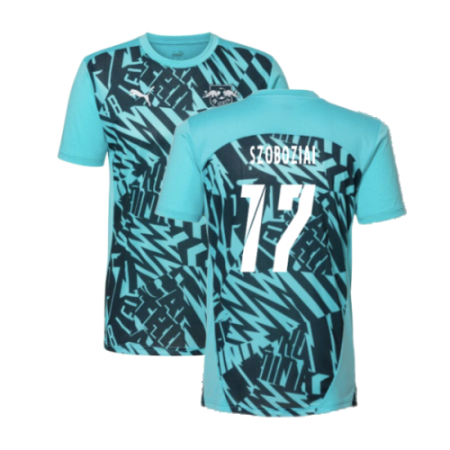 2024-2025 Red Bull Leipzig Pre-Match SS Shirt (Aqua) (Szoboziai 17)