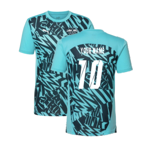 2024-2025 Red Bull Leipzig Pre-Match SS Shirt (Aqua) (Your Name)