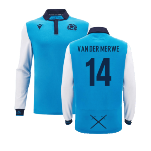 2024-2025 Scotland Rugby Away LS Cotton Shirt (Van Der Merwe 14)