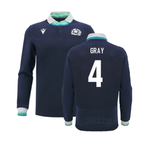 2024-2025 Scotland Rugby Home LS Cotton Shirt (Gray 4)