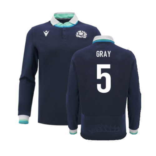 2024-2025 Scotland Rugby Home LS Cotton Shirt (Gray 5)