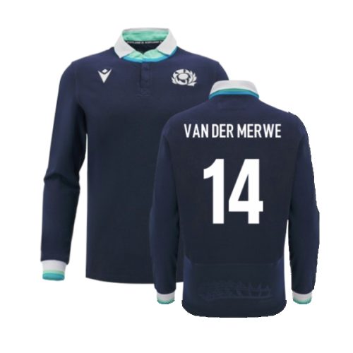 2024-2025 Scotland Rugby Home LS Cotton Shirt (Van Der Merwe 14)