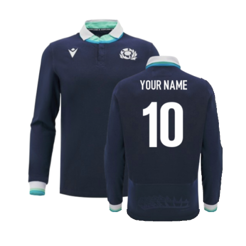 2024-2025 Scotland Rugby Home LS Cotton Shirt (Your Name)