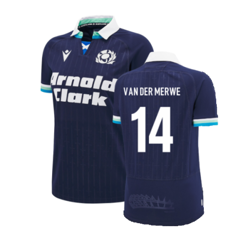 2024-2025 Scotland Rugby Home Poly Replica Shirt (Womens) (Van Der Merwe 14)