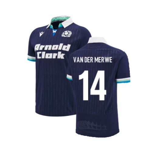 2024-2025 Scotland Rugby Home Replica Shirt (Kids) (Van Der Merwe 14)