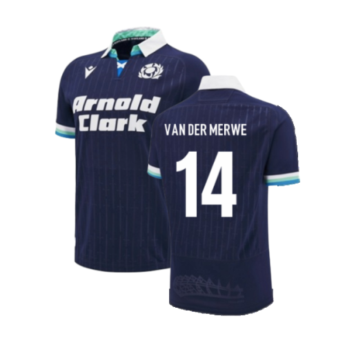 2024-2025 Scotland Rugby Home Replica Shirt (Van Der Merwe 14)