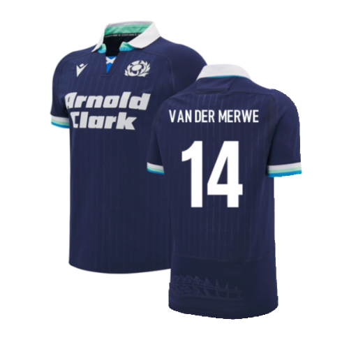 2024-2025 Scotland Rugby Home Slim Fit Shirt (Van Der Merwe 14)