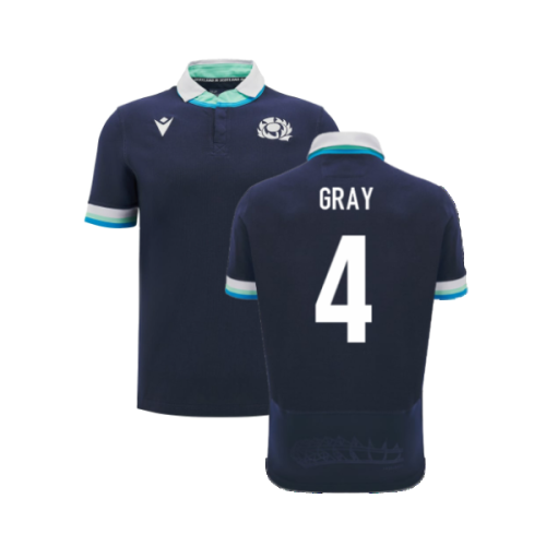 2024-2025 Scotland Rugby Home SS Cotton Shirt (Kids) (Gray 4)