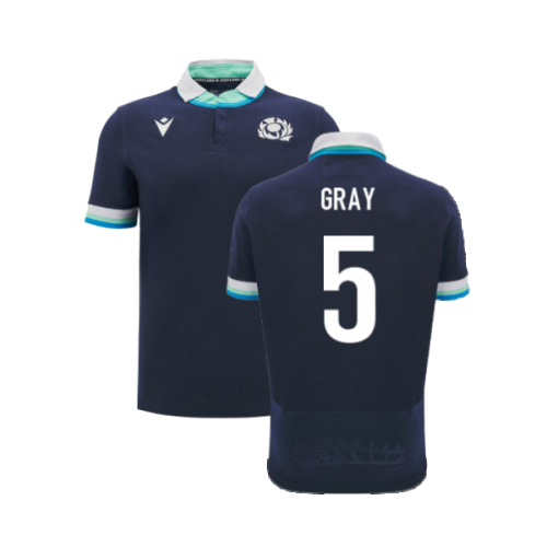 2024-2025 Scotland Rugby Home SS Cotton Shirt (Kids) (Gray 5)