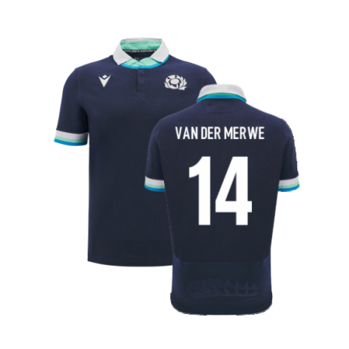 2024-2025 Scotland Rugby Home SS Cotton Shirt (Kids) (Van Der Merwe 14)