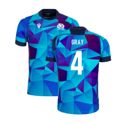 2024-2025 Scotland Rugby Training Jersey (Blue) - Kids (Gray 4)